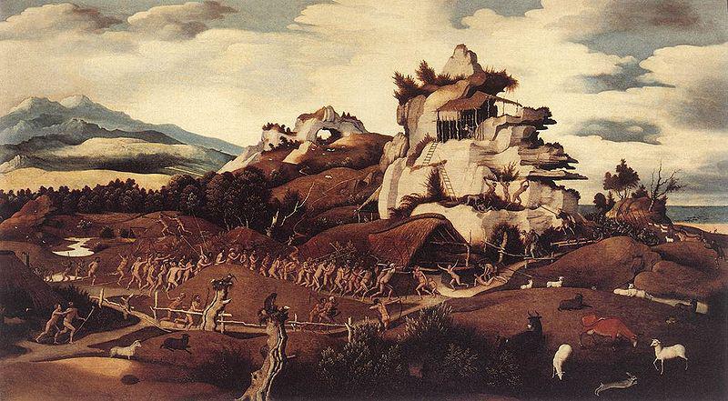 Jan Mostaert Landscape with an Episode from the Conquest of America or Discovery of America
